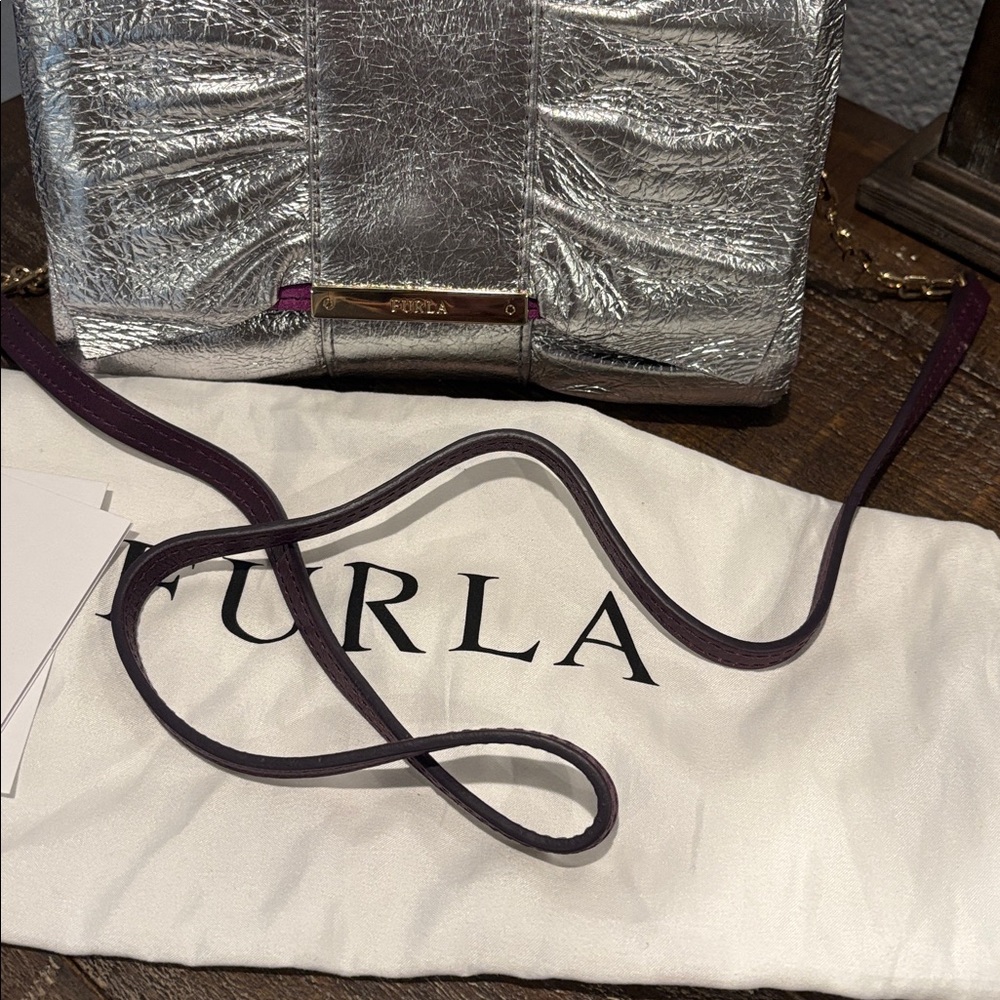 Furla Metallic Silver Wristlet/crossbody bag - Picture 9 of 12